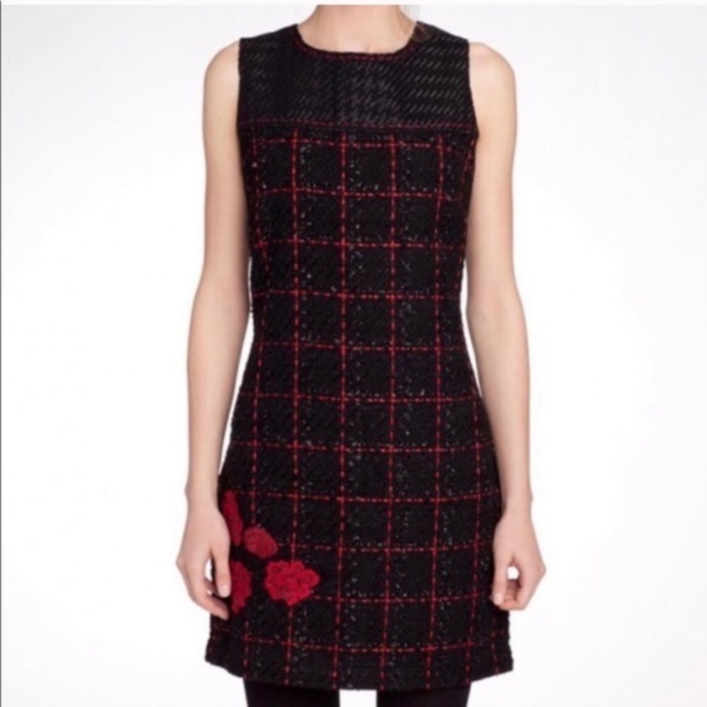 Desigual Hamburgo black tweed shift dress, Sz. 42